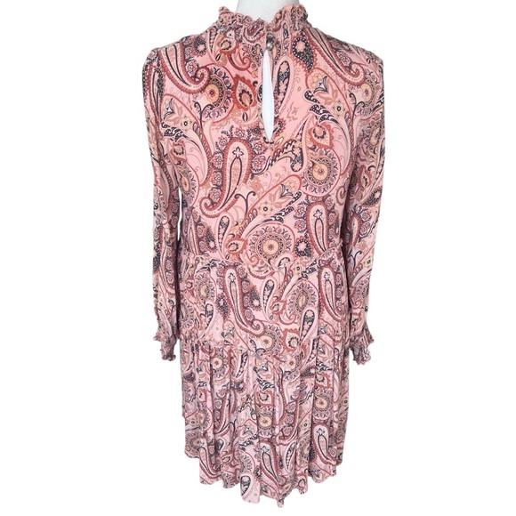Anthropologie | Cady Tiered Paisley Printed Tunic Dress Size Small Boho Smocked - Picture 3 of 16